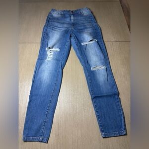 Fashion Nova Blue Distressed Skinny Jeans